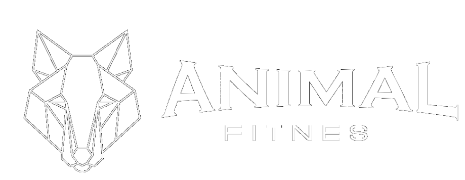 Logo de Animal Fitness con diseño de cabeza de lobo geométrico